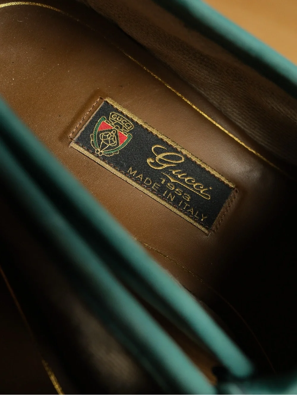 Rare Gucci 1953 Horsebit Loafers Teal Leather Size 8 With Box